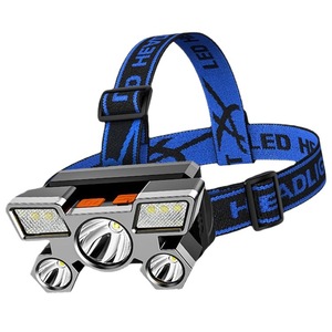 Lampe frontale LED rechargeable, batterie 3000mAh, étanche IP54, faisceau super lumineux réglable, camping, utilisation en extérieur, portable, bleue - Product Image 6