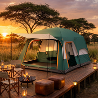 Tenda Camping Multifungsi Dua Lapis Rangka Besi Kain Oxford Anti Air Tinggi (PU2000mm) Untuk Empat Musim Dua Orang