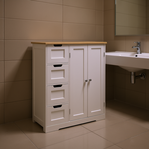 Mueble de Baño con Cajones, de Madera, Independiente, Diseño Contemporáneo, Solución de Almacenamiento que Ahorra Espacio - Product Image 2
