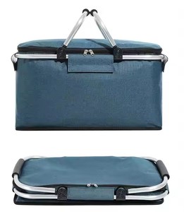 Outdoor Foldable Picnic Isothermal Basket Picnic Food <b>Storage</b> Bags Insulated Lunch Bag <b>Storage</b> <b>Box</b> Camping Picnic Basket - Product Image 4