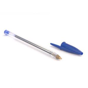 Bulk Custom Logo Promotional 1.0mm Writing Flexible Round Barrel Plastic Ballpoint Pen Blue/Black/Red Ink Silk Screen Printed - Product Image 1