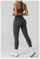 Ensemble de yoga 3 pièces respirant sans couture pour femme RUIQUWIN, leggings de sport taille haute et veste avec fermeture éclair et design patchwork