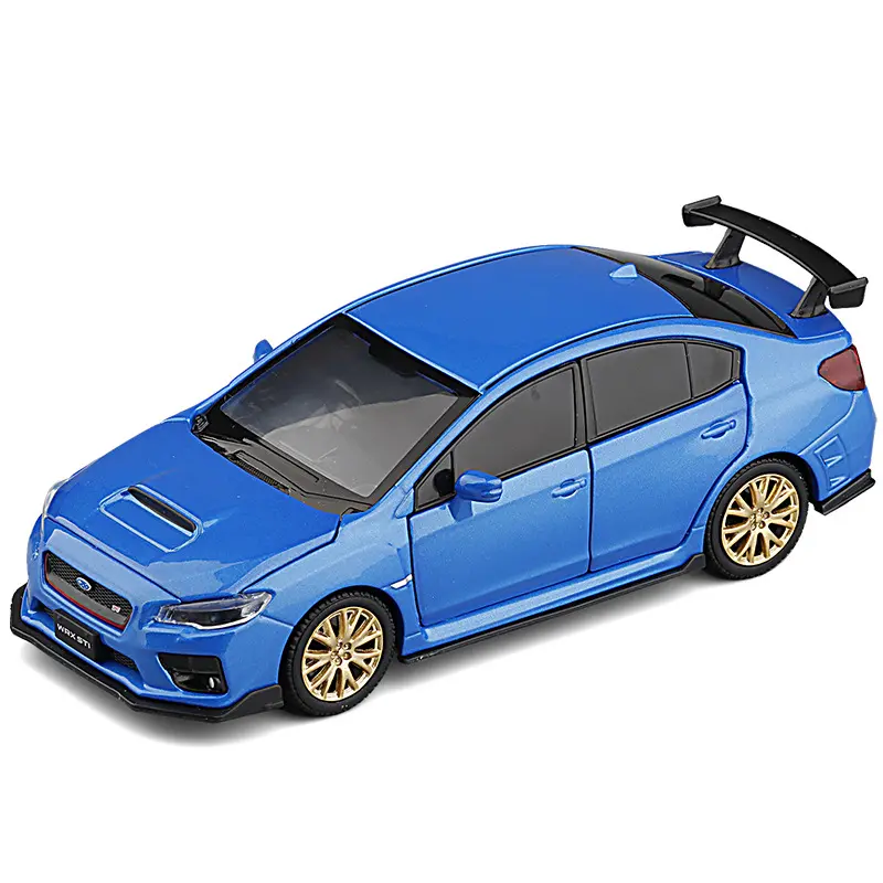 Subaru WRX STI yarış araba modeli oyuncak dekor Bar süslemeleri işıkları ile parti tatil hediyeler çocuklar için alaşım Unisex Metal araba 1:32 1/32