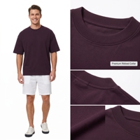T-shirt uni de luxe en coton épais 275 g/m² 100 % coton, vente en gros, marque privée, personnalisé, streetwear homme, usine OEM