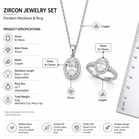 Nouvel ensemble collier et bague vintage pour femme en tungstène plaqué or, zircon taillé en fleur de glace, style luxe léger