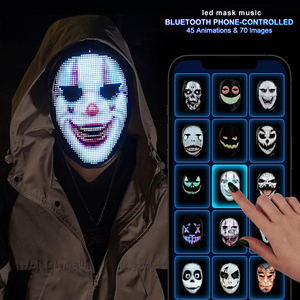 <span class=keywords><strong>Masque</strong></span> facial LED programmable avec capteur <span class=keywords><strong>de</strong></span> mouvement Bluetooth BLE éclairage animé pour Halloween Cosplay Prop - Product Image 2