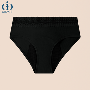 <span class=keywords><strong>Braga</strong></span> de encaje de malla de 4 capas, Calzones Menstruales a prueba de fugas, bragas fisiológicas de algodón orgánico para <span class=keywords><strong>postparto</strong></span> - Product Image 4