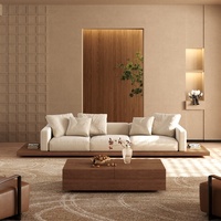 Canapé d'angle convertible de luxe italien en forme de U, mobilier de salon moderne et simple, en coton et lin amovible et lavable pour villa