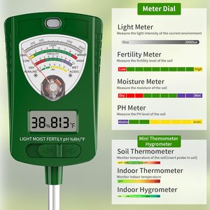 7-in-1 độ ẩm đất <span class=keywords><strong>PH</strong></span> khả năng sinh sản ánh sáng nhiệt độ và độ ẩm Tester cho các nhà máy - Product Image 4