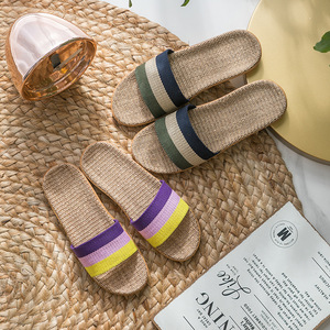 Sandalias de Verano para el Hogar, de Suela Gruesa, Tejidas <span class=keywords><strong>en</strong></span> Mimbre, Transpirables, Antideslizantes, Absorbentes del Sudor, con Bloques de Color, para Hombre y Mujer - Product Image 4