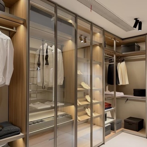 BALOM Modern Aluminum Frame Glass <b>Sliding</b> Door Walk in Closet Modular Custom Bedroom Furniture OEM Factory - Product Image 2