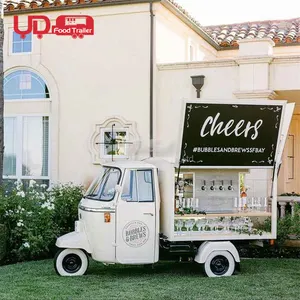 Carro de comida de calle colorido, camión de comida rápida, remolque de comida Vintage, Bar de cóctel móvil, camión eléctrico para boda