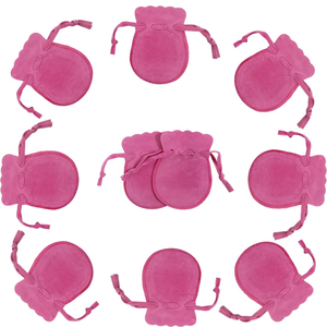 Sacs à bijoux en forme de calebasse, pochettes doubles en velours avec cordon de serrage, pour rangement de colliers et bracelets, estampage à chaud - Product Image 1