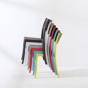 Usine de meubles de jardin Prix bon marché Restaurant empilable Patio noir extérieur rotin tissé corde plastique salle à manger chaise - Product Image 2