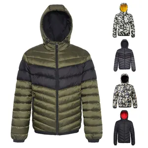 Outdoor Apparel Manufacturers Custom Designer Men Light Down Jacket Windbreaker Waterproof Lightweight Hooded Winter Coat Jacket