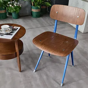 Tavolino da caffè e sedia da pranzo in legno coprisedia con schienale in metallo coprisedie per sala da pranzo