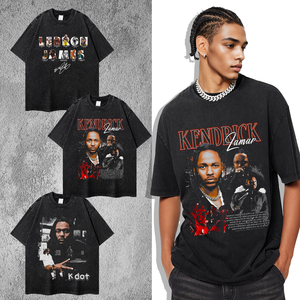 Axit Rửa T-Shirt Bán Buôn Tùy Chỉnh 100% Cotton Nặng Trọng Lượng O-Cổ Hợp Thời Trang T-Shirt Dtg In Ấn Ngắn Tay Áo Hiphop T Áo Sơ Mi - Product Image 3