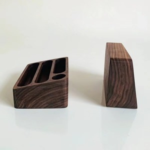 <b>Solid</b> <b>Wood</b> Business Card Holder Multi Compartment <b>Desk</b> Organizer Office Desktop Storage Box Modern Minimalist Style - Product Image 4