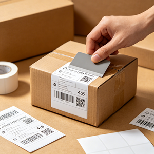 Étiquettes d'expédition thermiques directes en accordéon 4x6, blanches, vierges, avec code-barres, pour <span class=keywords><strong>imprimante</strong></span> d'étiquettes d'expédition UPS FedEx FBA - Product Image 2
