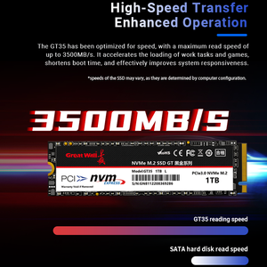 SSD interne de bureau Great Wall GT34 GT35 QLC TLC haute vitesse personnalisable, interface M.2 PCIe 3.0, 256 Go 2 To, nouveau, vente en gros - Product Image 6