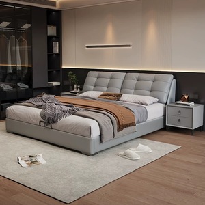 Boîte en bois moderne de luxe meubles de chambre à coucher lits rembourrés rembourrés king size cadre de <span class=keywords><strong>lit</strong></span> double ensemble de matelas conception de tiroirs - Product Image 3