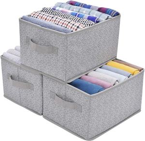 Paniers de rangement pliables en gros pour étagères, bacs de rangement en tissu avec poignées pour la maison, le placard, la chambre et les tiroirs - Product Image 1