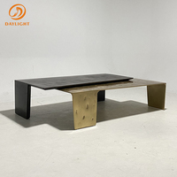 Tables en bois de centre nordique, table en métal de café rectangulaire simple et minimaliste antique, livraison gratuite