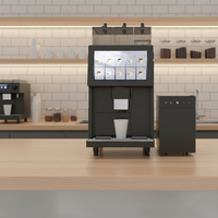 Cafetera Espresso con Pago Integrado, Latte y Cappuccino con un Solo Toque, Dispensador de Altura Ajustable, Pago con Tarjeta/Código QR