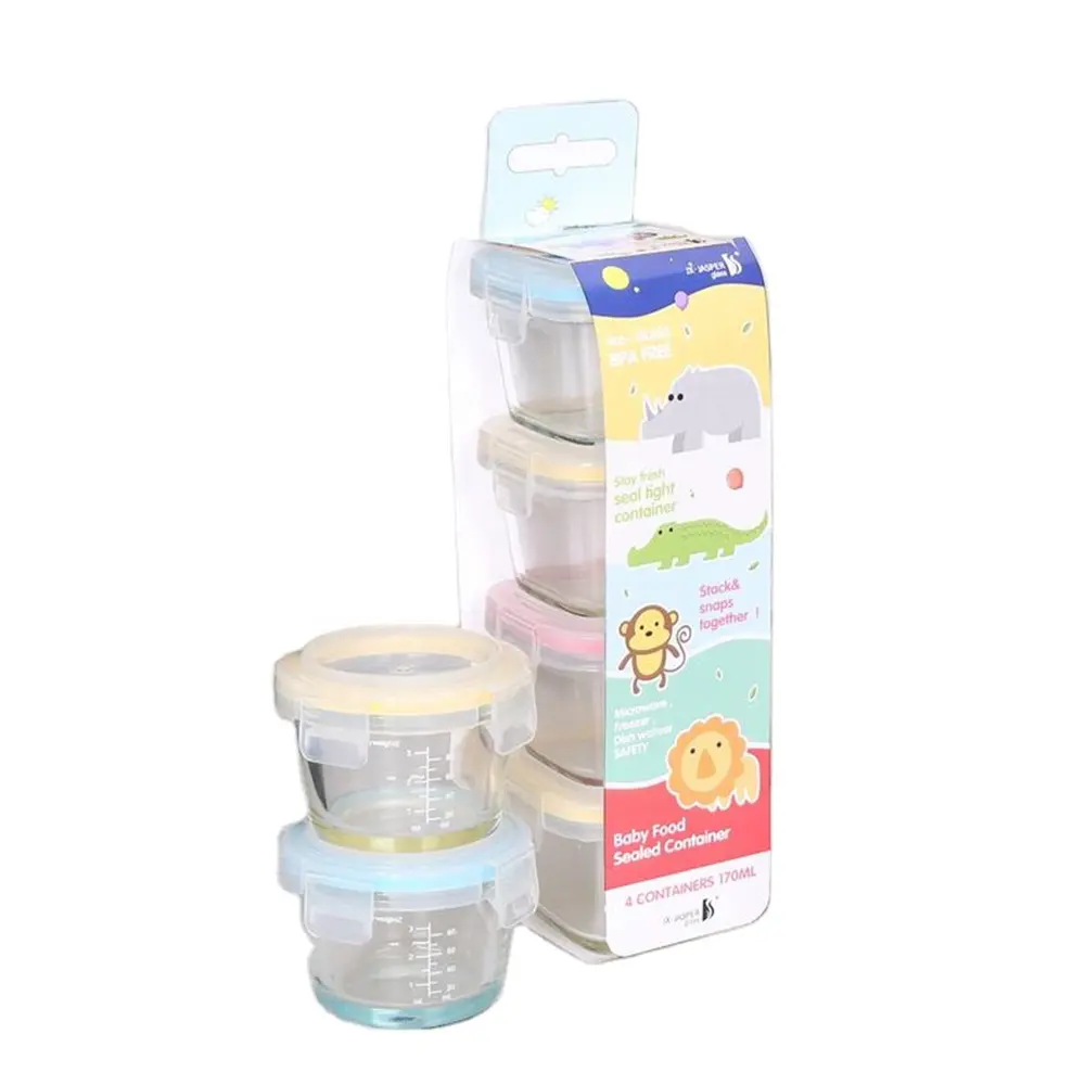Mini oven safe glass food storage Container set for baby use and BPA free leakproof lid container