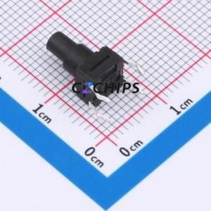 TSW06112-110B331BA Tactile Switch Through hole-4P,6.1x6.1mm Switch Single Pole Single Throw Round Button 1.8N 6.1mm - Product Image 2