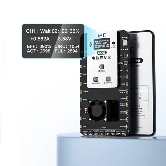 I2C KC03 Battery Repair Device Support Dual-channel Running Read&write for IPhone Android Battery Charging One-click Activation