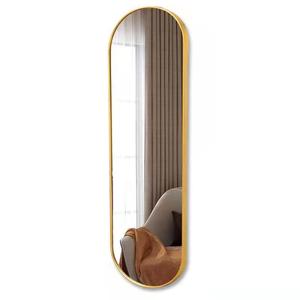 <span class=keywords><strong>Miroir</strong></span> mural ovale pleine longueur Wosen, cadre en métal noir fin, forme capsule, du sol au <span class=keywords><strong>plafond</strong></span>, pour salon, entrée, décoration personnalisée - Product Image 5