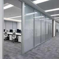 Cloison modulaire en aluminium de 108 mm à double vitrage |   Solution acoustique anti-impact pour bureaux et bars à vin