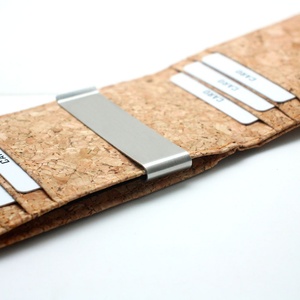 Fashion Eco Friendly Cork Fabric Custom Men Wallet Credit <b>Card</b> <b>Holder</b> With Money Clip - Product Image 3