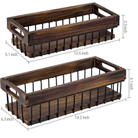 Boîtes de rangement en bois extra-larges faites à la main, paniers d'organisation de cuisine, paniers de comptoir, caisses gigognes, panneaux muraux, étagères - Grande Vente