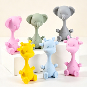 Sonajero con forma de elefante para bebé, juguete de mano masticable de silicona de calidad alimentaria para 0 a 24 meses, unisex - Product Image 1