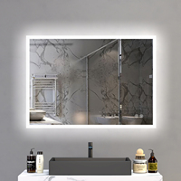 Specchio Espejos Con Luz Led Lighted Rectangle Square Smart Bathroom Bath Toilet Mirror With Magnifying in Bathroom