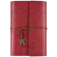 Agenda Vintage en Blanco, Planificador, Diario de Cuero con Tapa Dura, Cuaderno Tamaño A5/A6, Logotipo Grabado, Diseño Personalizado, 100 Hojas, Promoción