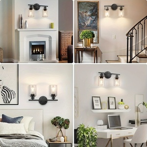 กระจกไฟหน้าสำหรับลิ้นชักสไตล์อเมริกันย้อนยุคฝาครอบกระจกในห้องน้ำโคมไฟติดผนังโคมไฟติดห้องน้ำ - Product Image 4