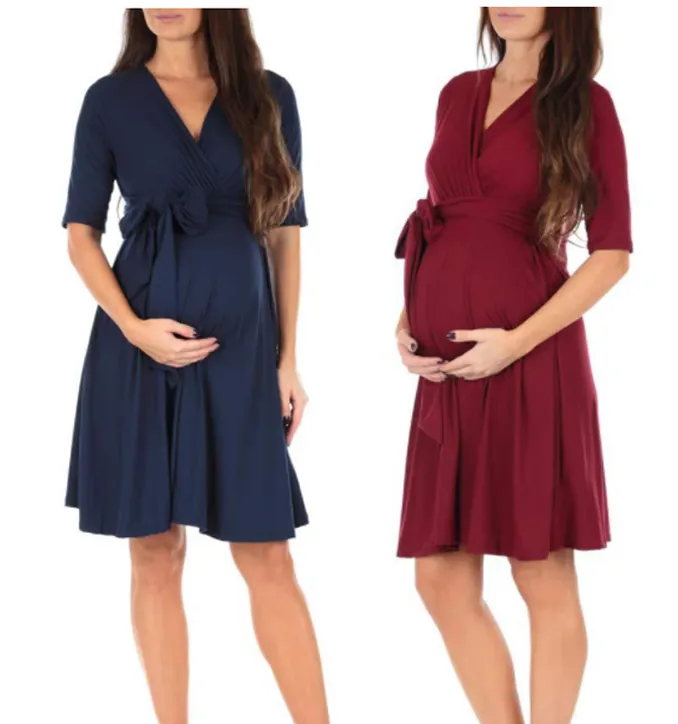 Roupas de maternidade para mulheres, roupas casuais personalizadas para fotografias, roupas grávidas, vestido midi elegante