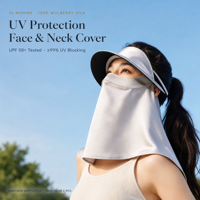 Masque facial long coréen en pure soie de mûrier 16 Momme, protection UV, haute qualité, OEM ODM, logo personnalisé, stock usine