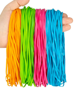 Élastiques plats multicolores pour le bureau et la maison, élastiques rouges, jaunes, oranges, violets, bleus pour l'emballage et le regroupement - Product Image 3
