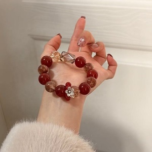 Braccialetti Artigianali con Grandi Perle di Cristallo Naturale (Corniola e Quarzo Rutilato) da 13-14mm per Chakra, Energia e Feng Shui, per <span class=keywords><strong>la</strong></span> <span class=keywords><strong>Buona</strong></span> Fortuna - Product Image 5