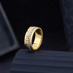 Anillo de diamantes de oro mínimo de moda para mujer, joyería ligera para todos los días y eventos - Product Image 1