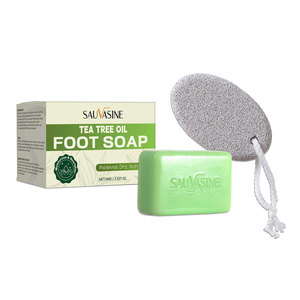 Limpieza profunda exfoliante alisador cuidado <span class=keywords><strong>de</strong></span> la piel del pie aceite <span class=keywords><strong>de</strong></span> árbol <span class=keywords><strong>de</strong></span> té espuma red <span class=keywords><strong>piedra</strong></span> pómez 100g jabón <span class=keywords><strong>de</strong></span> barra sólida para uso diario - Product Image 2