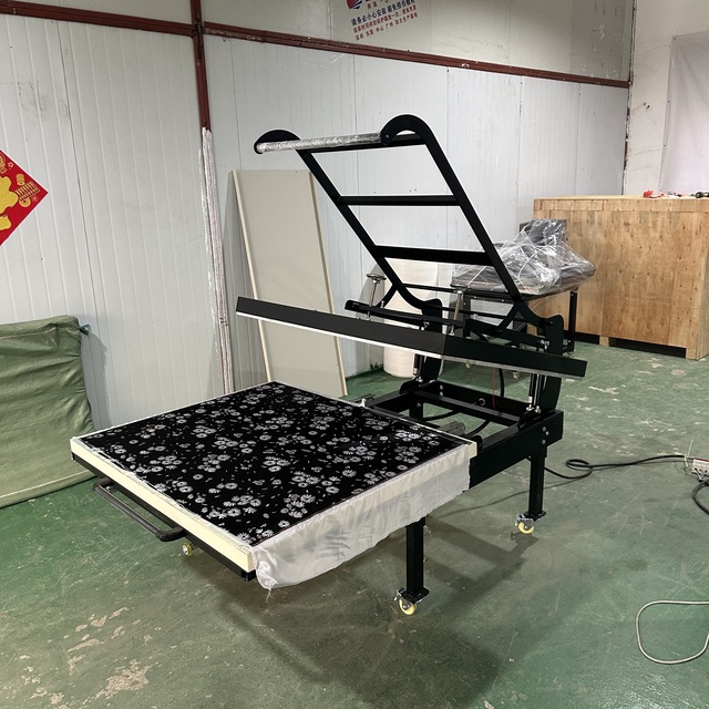 100x120cm Manual Flatbed Sublimation Garment Heat Press Machine Electric Driven T-Shirt Mouse Pad New Condition 1 Year Warranty