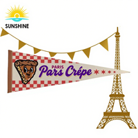 En gros Événements Grand Noël Sublimation Drapeau Tissu Impression Personnalisée Doux Feutre Bannière Fanion pour Décoration Murale Suspendue