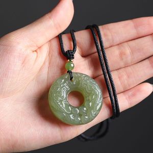 Colgante de Jade Heitan de Doble Cara con Amuleto de <span class=keywords><strong>Paz</strong></span> Puxi para Hombre <span class=keywords><strong>y</strong></span> Mujer, Estilo Retro, Pendientes de Piedra de Jade Azul Puxi - Product Image 1