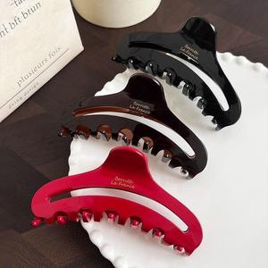 Pinces à cheveux personnalisées vintage en acrylique, grandes, creuses, en demi-cercle, rondes, grandes pinces à griffes pour femmes - Product Image 2