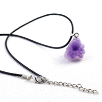 Collier pendentif en cristal d'améthyste irrégulier en pierre naturelle d'Europe et d'Amérique pour bijoux DIY et bracelets